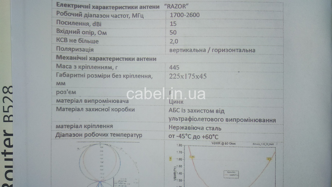 Антена 3g/4g LTE Razor 15 дБ