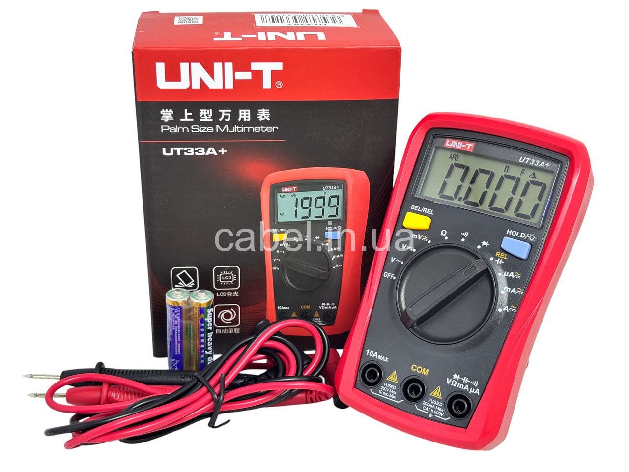 Цифровий мультиметр UNI-T UT33A+ Оригінал (автовибір діапазонів, тестер, вольтметр, амперметр, вимірювач ємності, прозвонка)