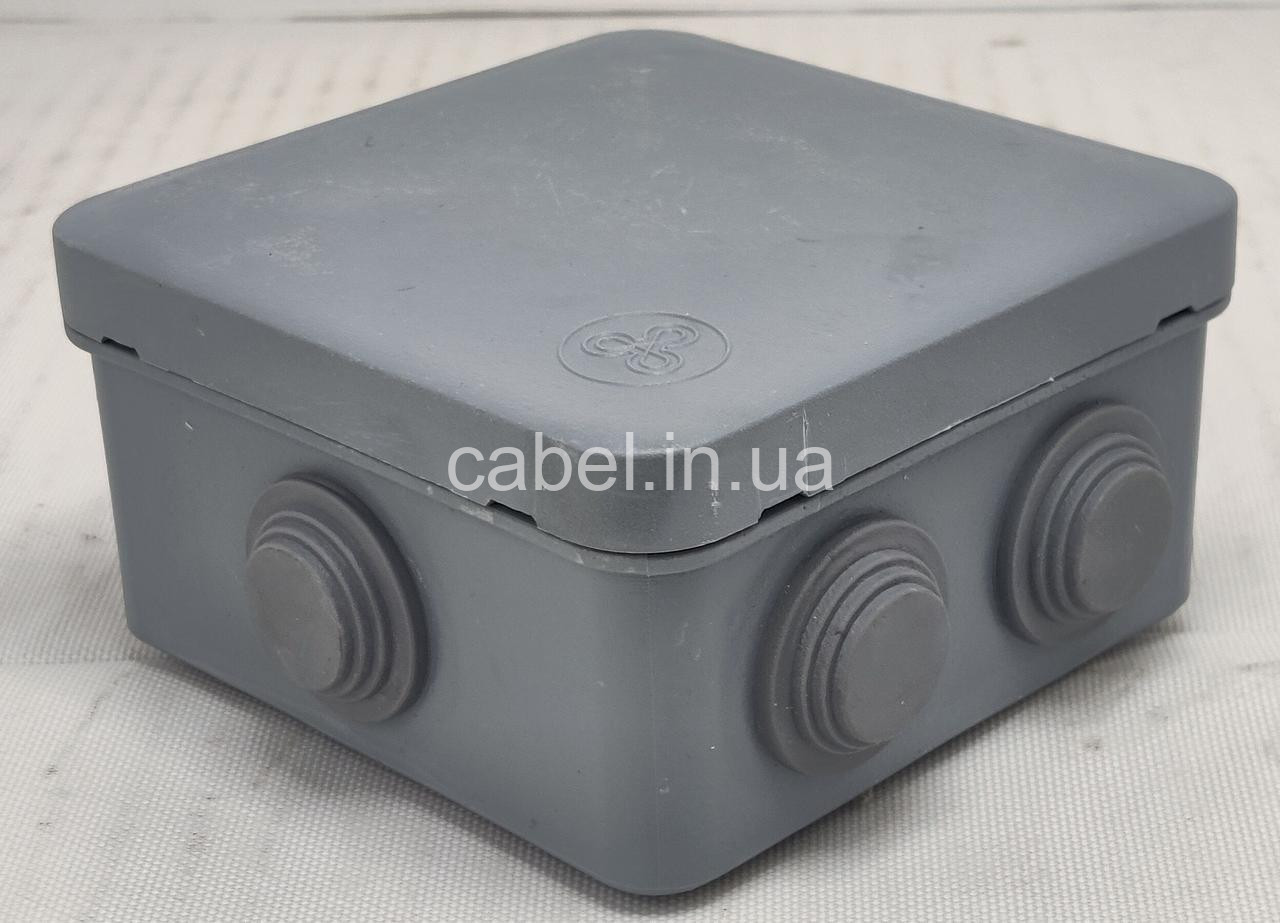 Коробка розподільча 90×90×50 мм герметична з сальниками для зовнішнього монтажу (IP54/IP55)