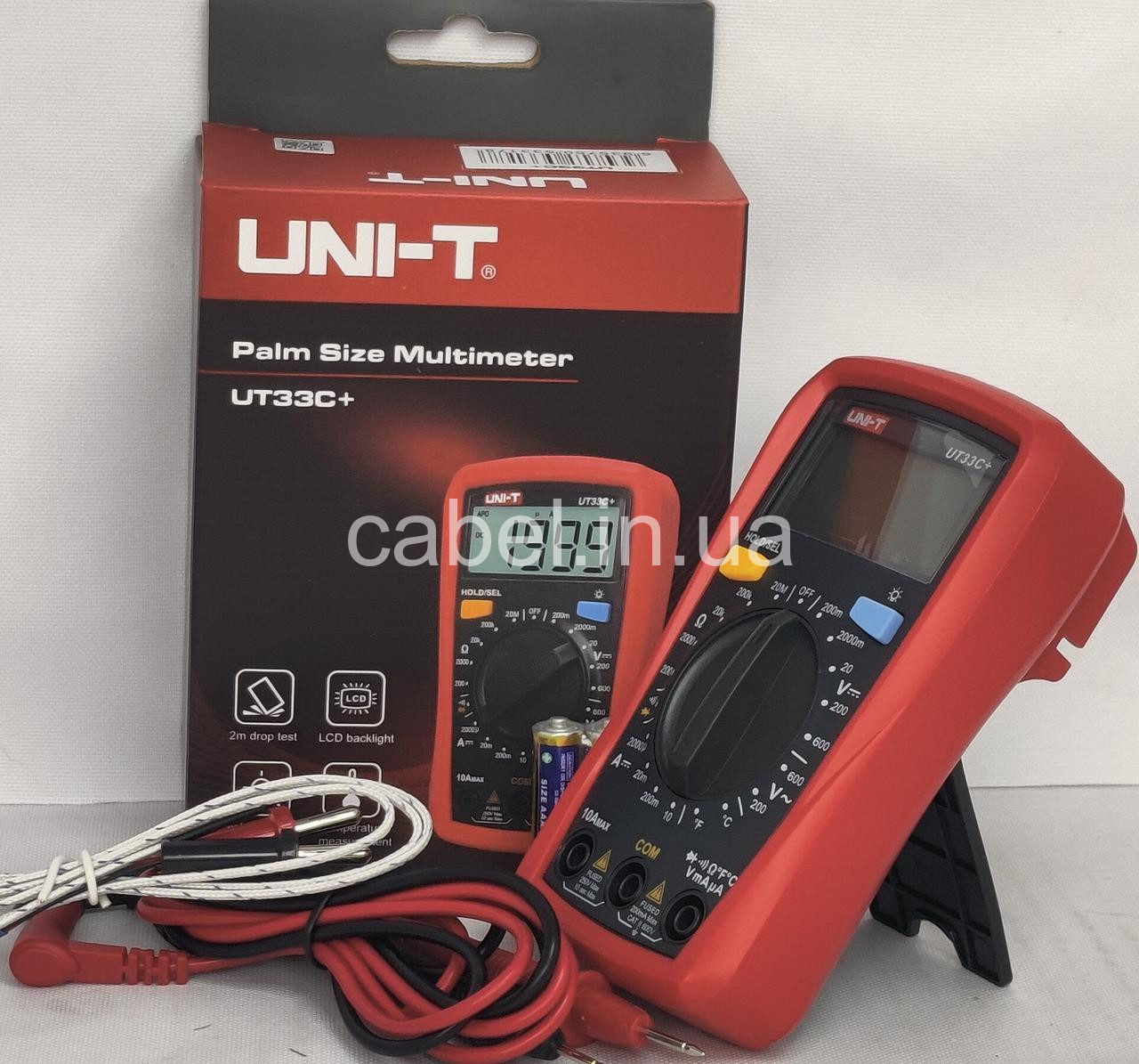 Цифровий мультиметр UNI-T UT33C+ Оригінал (вимірювання температури, ручний вибір діапазонів, тестер, вольтметр, амперметр, прозвонка)