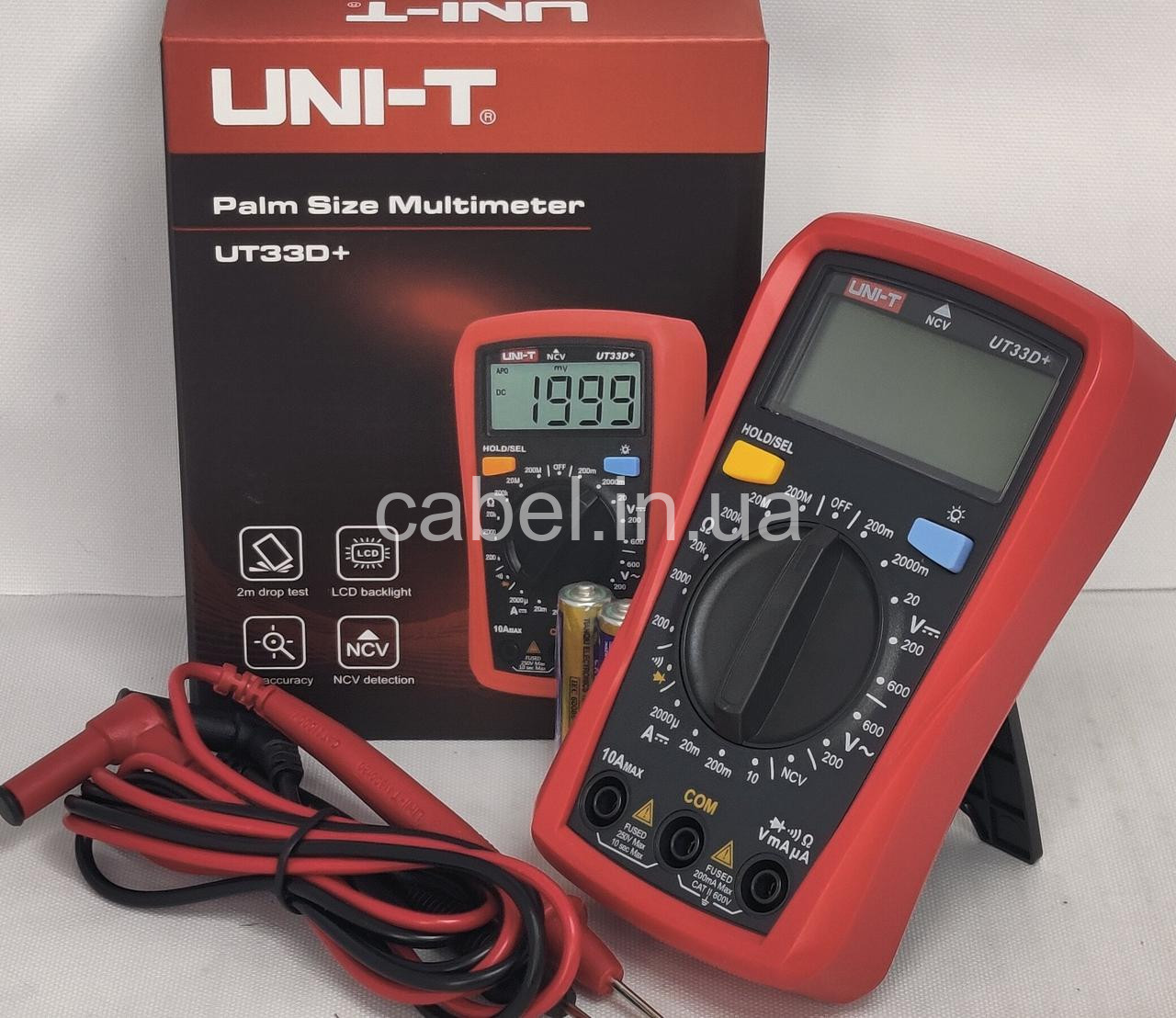 Цифровий мультиметр UNI-T UT33D+ Оригінал (NCV безконтактний детектор, ручний вибір діапазонів, тестер, вольтметр, амперметр, прозвонка)