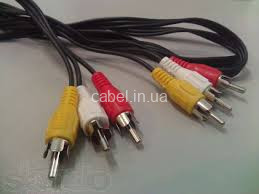 Шнур з'єднувальний 3RCA-3RCA (тюльпан-тюльпан), 1.2 м