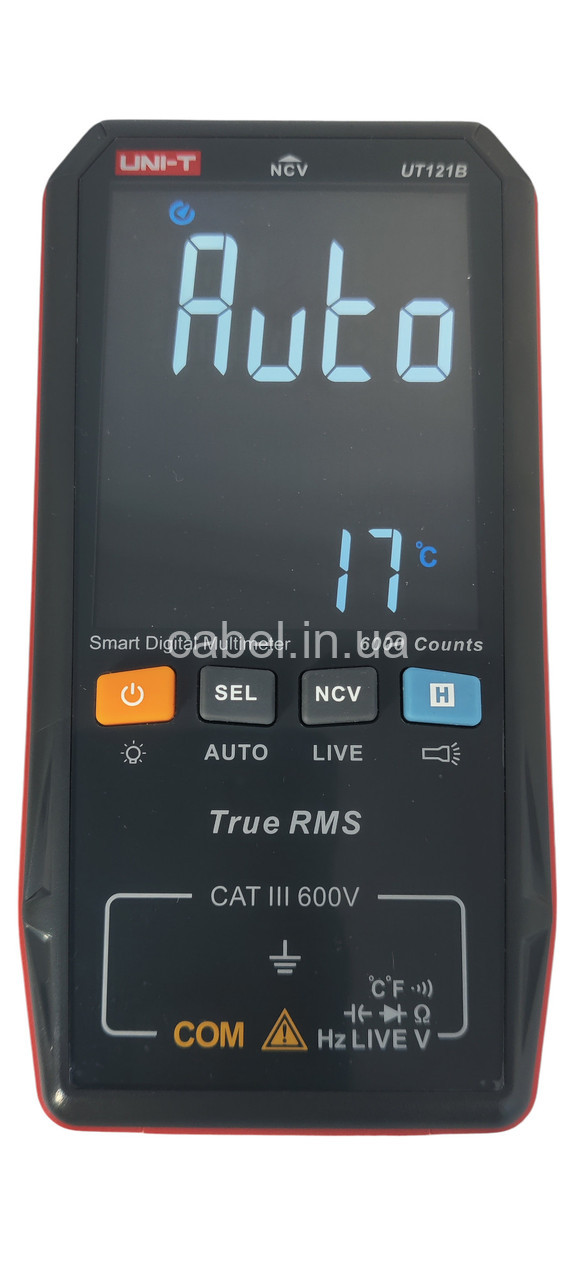 Цифровий смарт мультиметр UNI-T UT121B (автомат, True RMS, NCV, LIVE, кольоровий дисплей, тонкий тестер)