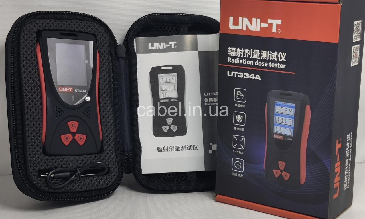 Дозиметр радіометр UNI-T UT334A — Портативний детектор радіації, лічильник Гейгера