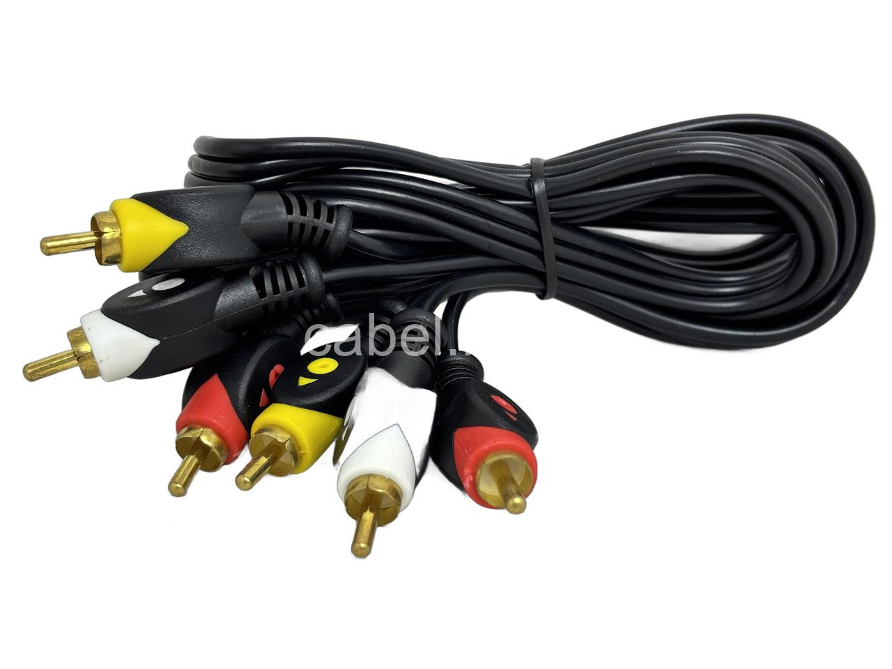 Шнур 3RCA-3RCA силикон, 1.5м