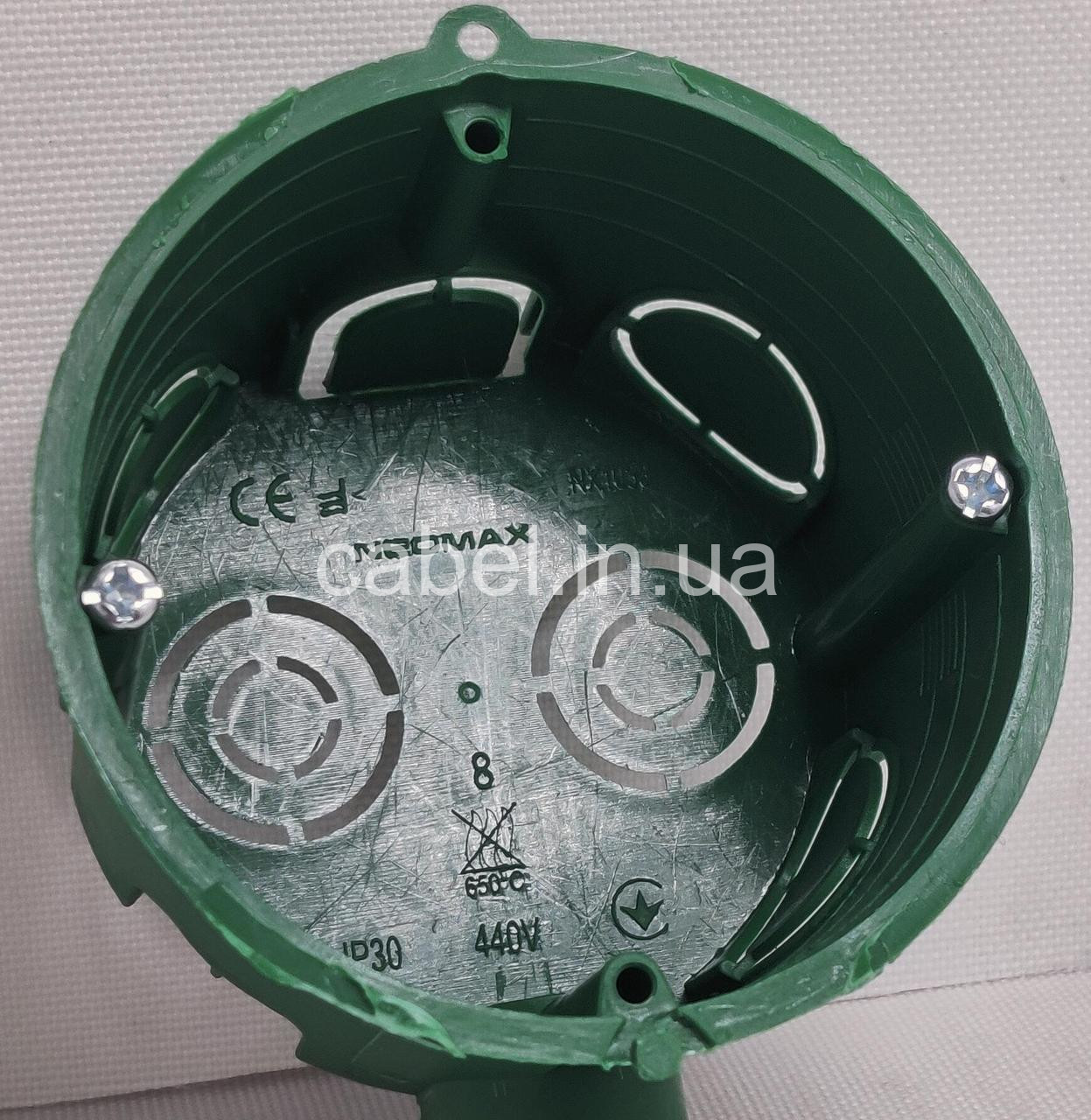 Коробка монтажна (підрозетник) Neomax 68×45 мм для суцільних стін (у бетон/цеглу)