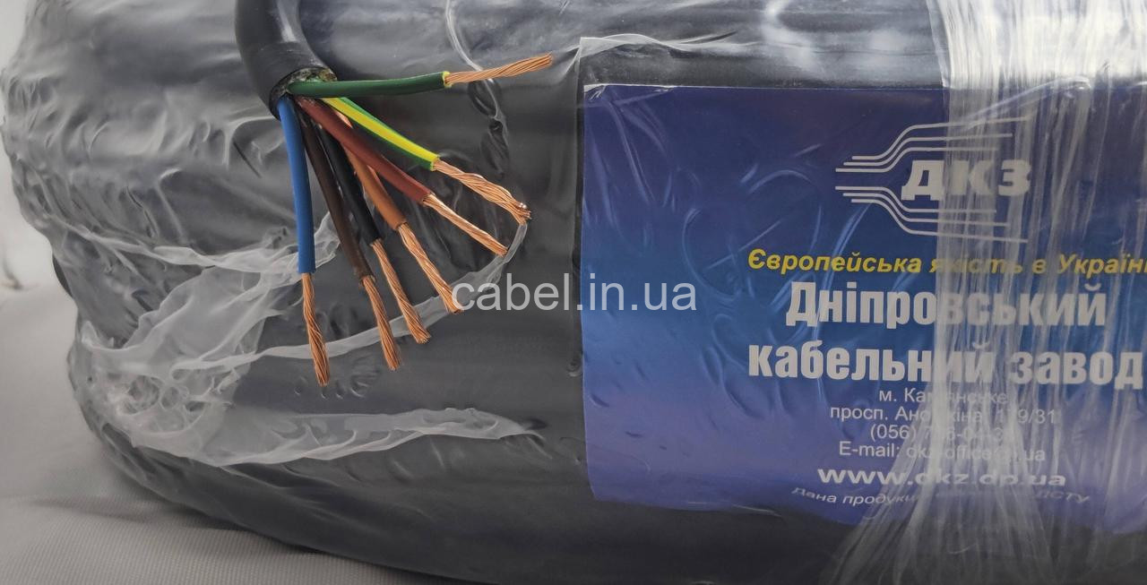 Кабель круглий ПВС-нг 7х0,75 ДКЗ,чорний,100м