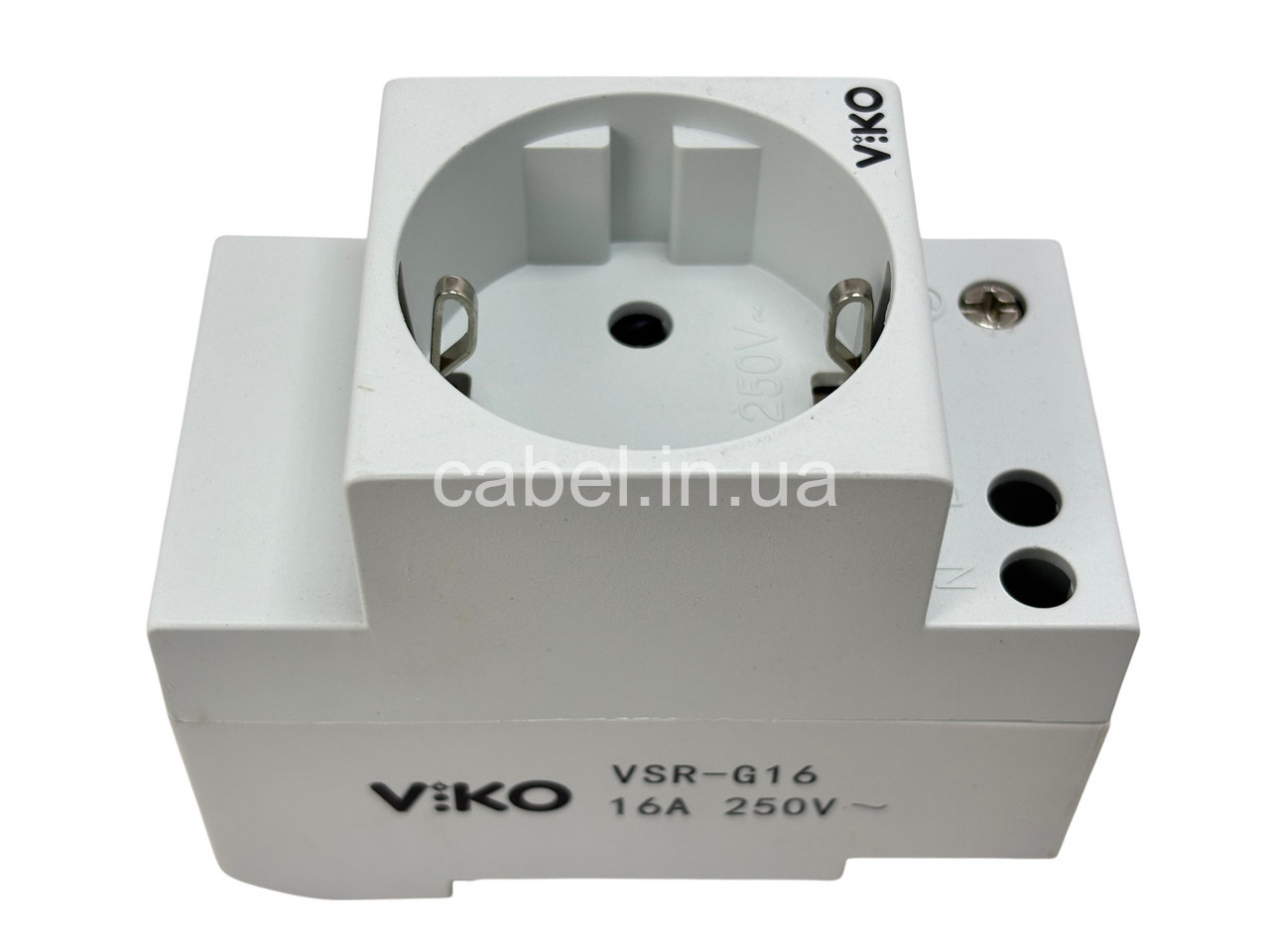 Розетка на DIN-рейку с заземлением Viko VSR-G16 16A белая
