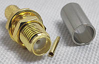 Роз'єм RP-SMA female обтискний для кабелю RG58 - гніздо RP-SMA