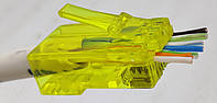 Конектор RJ45 5e,6 cat прохідний Zoerax,жовтий