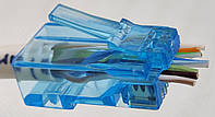 Конектор RJ45 5e,6 cat прохідний Zoerax,синій