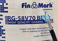 Кабель коаксіальний 50 Ом Finmark RG58-V70, чорний, 100 м