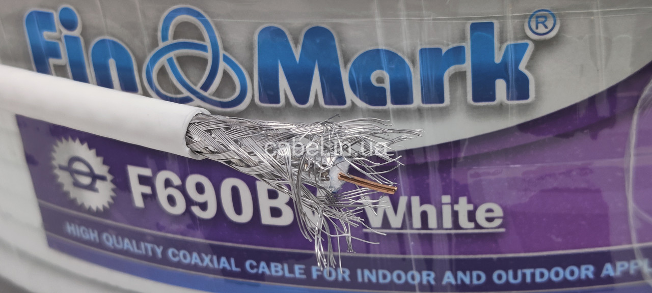 Телевізійний кабель Finmark F690BV,білий, 100 м