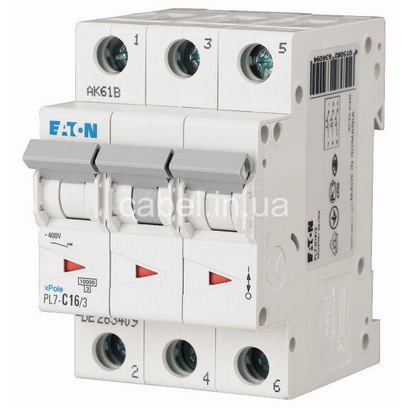 Автомат Eaton Motller PL4-C 40/3 тип С, 4,5 кА
