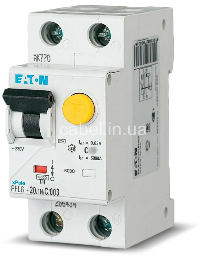 Диференціальний автомат Eaton Moeller PFL6-32/1N/C/003
