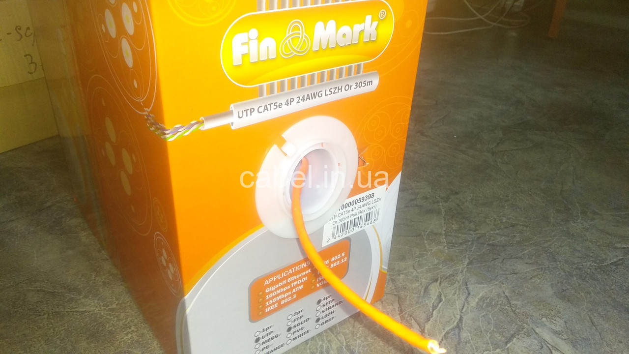 Кабель звита пара Finmark UTP негорючий, мідний,305м