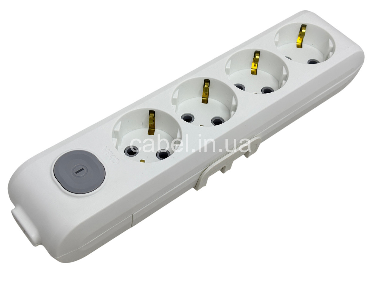 Колодка для подовжувача Viko Multi-Let 4 гнізда з заземленням та кнопкою біла 16А