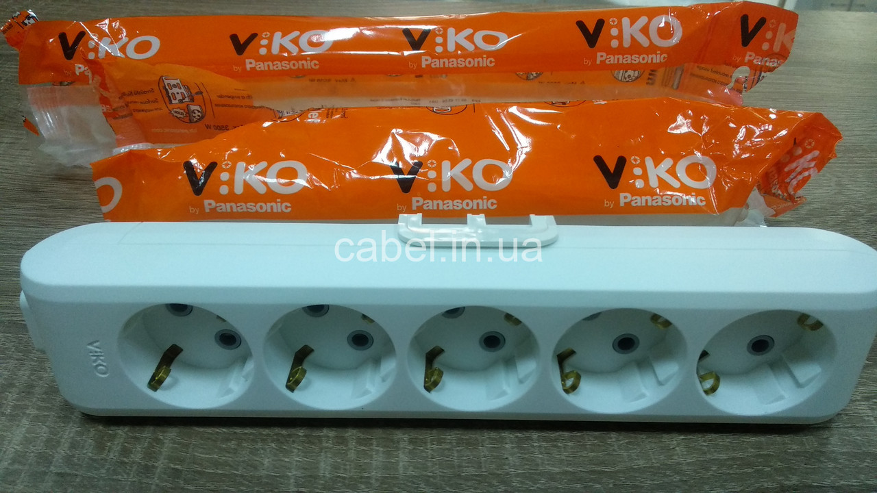Колодка для подовжувача Viko Multi-Let 5 гнізд з заземленням біла 16А