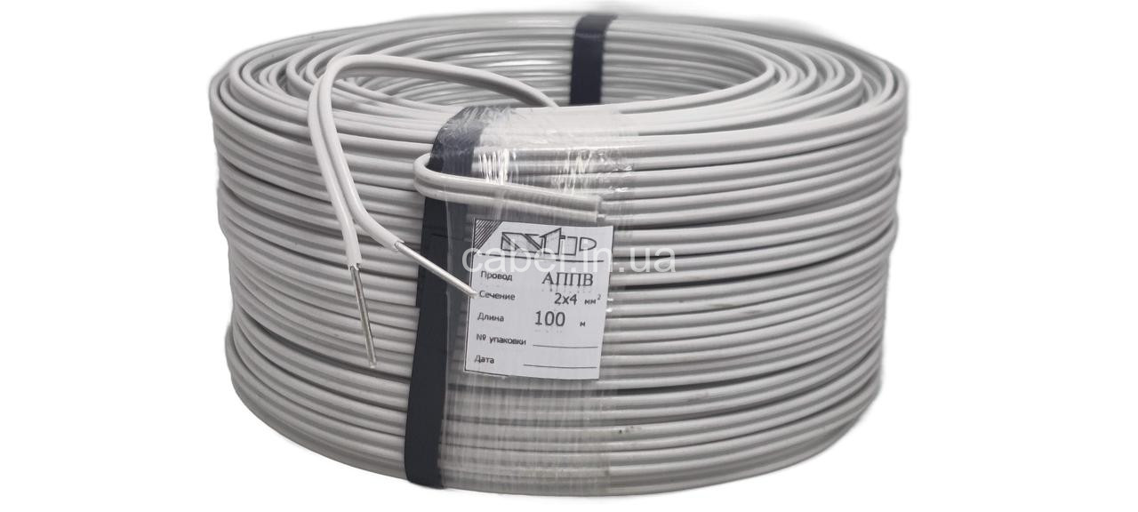 Провід алюмінієвий АППВ 2х4 NTP, 100м