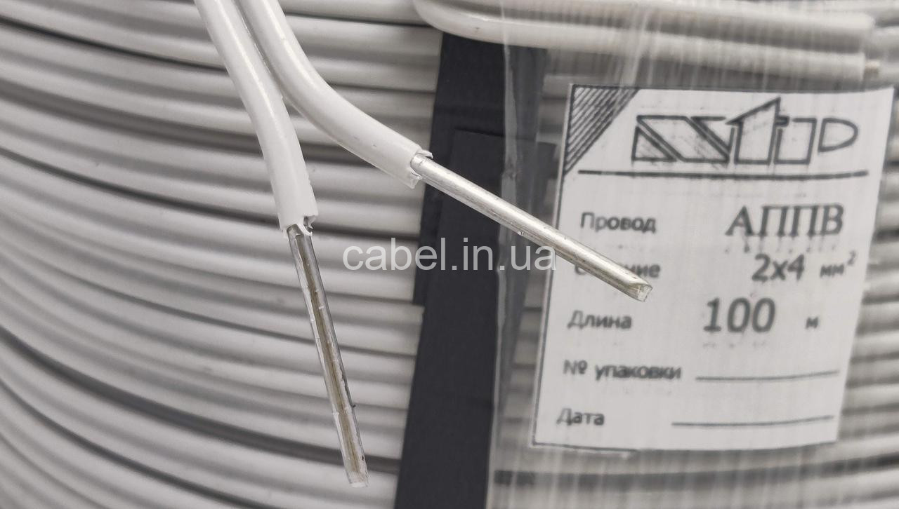 Провід алюмінієвий АППВ 2х4 NTP, 100м