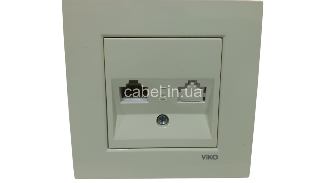 Розетка комп'ютерна RJ45 Cat5e одинарна Viko Karre біла