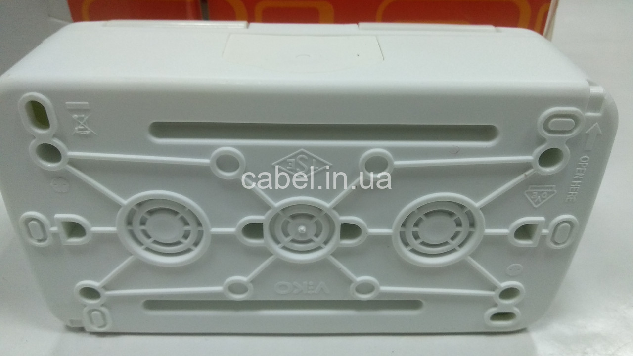 Розетка двойная влагозащищенная с заземлением IP54 Viko Palmiye белая