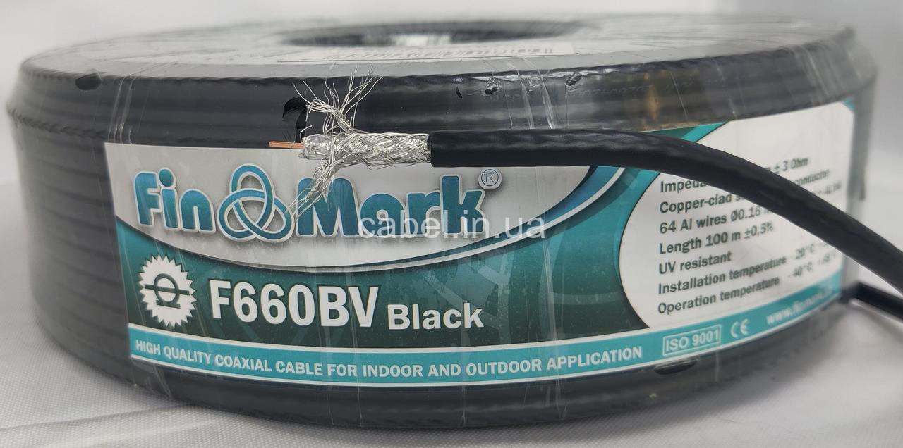 Телевізійний кабель Finmark F660BV,чорний, 100 м